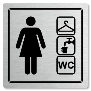 Piktogram Šatna ženy, wc